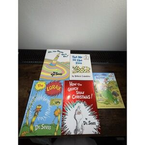 Dr Seuss Hardcover Book Lot Lorax Grinch Oh The Places You'll Go Kids Books Set